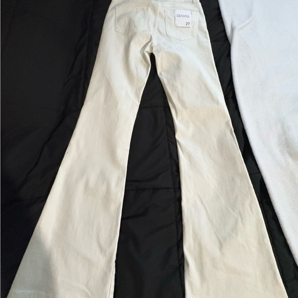 Zenana White Flare Pants